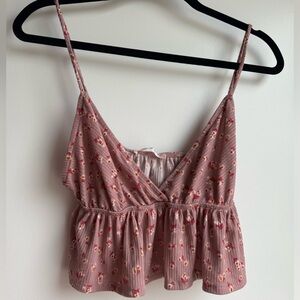 Purple Flowered Tank Top